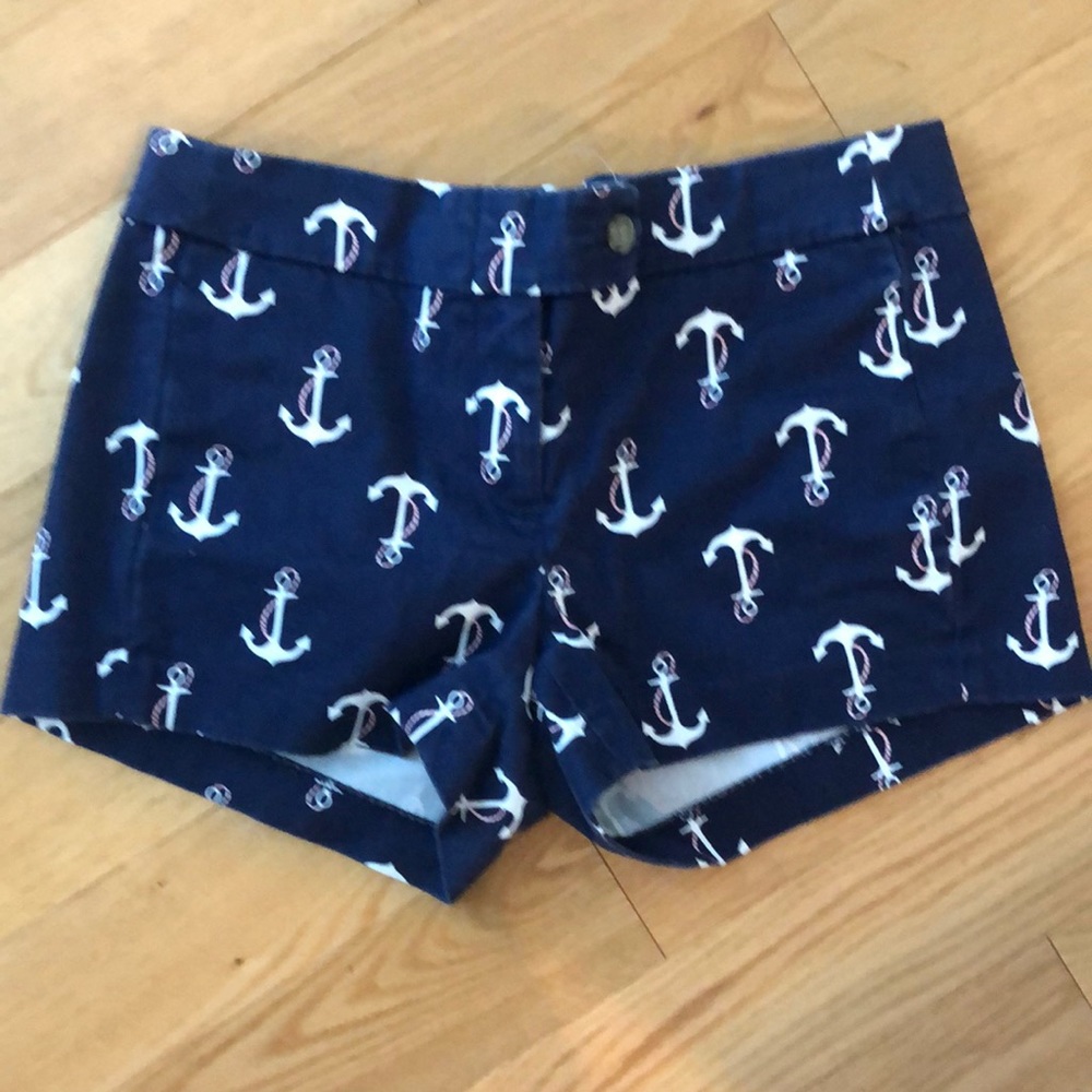 J Crew 3” Navy Anchor Shorty Shorts